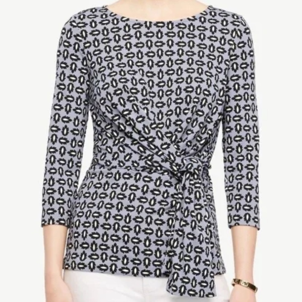 Ann Taylor Side-tie Print Top